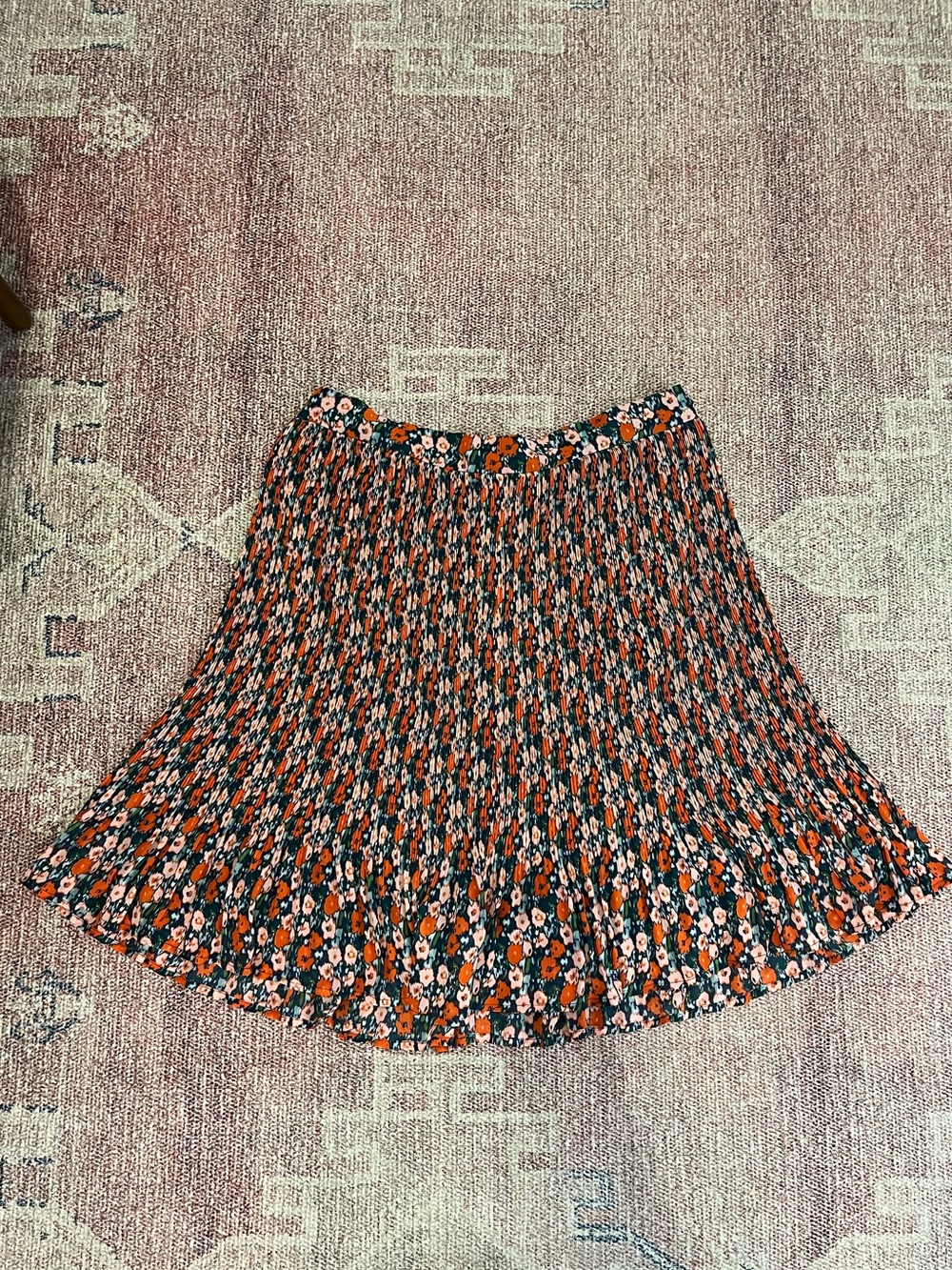 Boden US sz 12 pleated floral ALine midi dress w/zipper closure fully lined